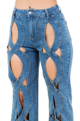 WOMEN FASHION STYLE DENIM PANTS