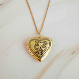 Nostalgic Heart Initial Open Locket Necklace