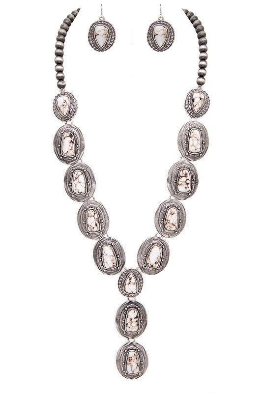 Stone Link Western Statement Necklace Set