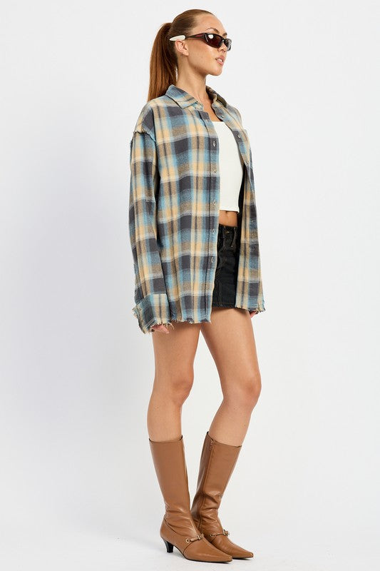 ACID WASH FLANNEL SHIRT