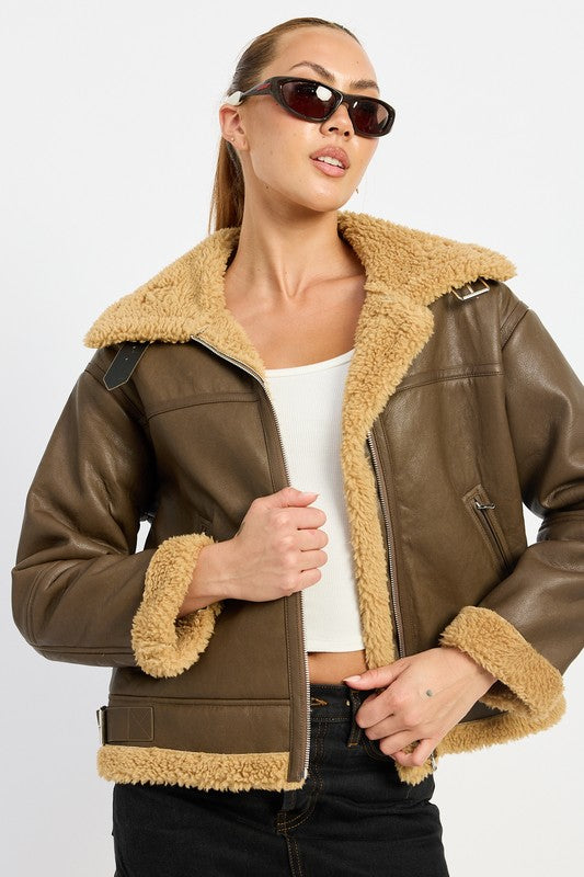 SHEARLING MOTO JACKET