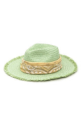 Bandana Mint Color Straw Hat