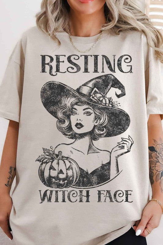 RESTING WITCH HALLOWEEN OVERSIZED GRAPHIC TEE