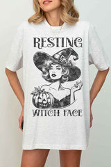 RESTING WITCH HALLOWEEN OVERSIZED GRAPHIC TEE