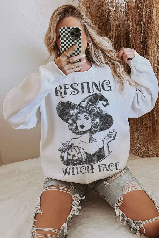 RESTING WITCH HALLOWEEN OVERSIZED SWEATSHIRT