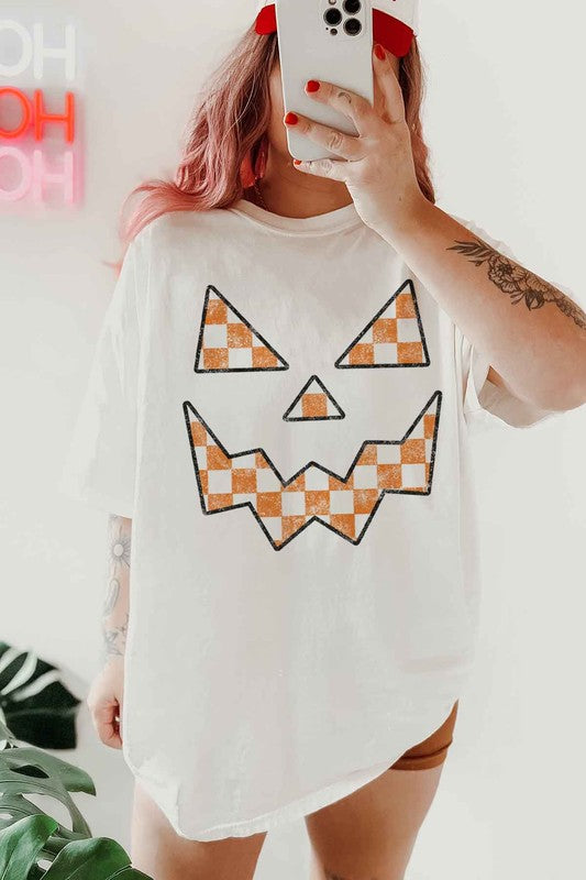 HALLOWEEN CHECKER JACK OVERSIZED GRAPHIC TEE