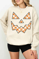 HALLOWEEN CHECKER JACK OVERSIZED SWEATSHIRT