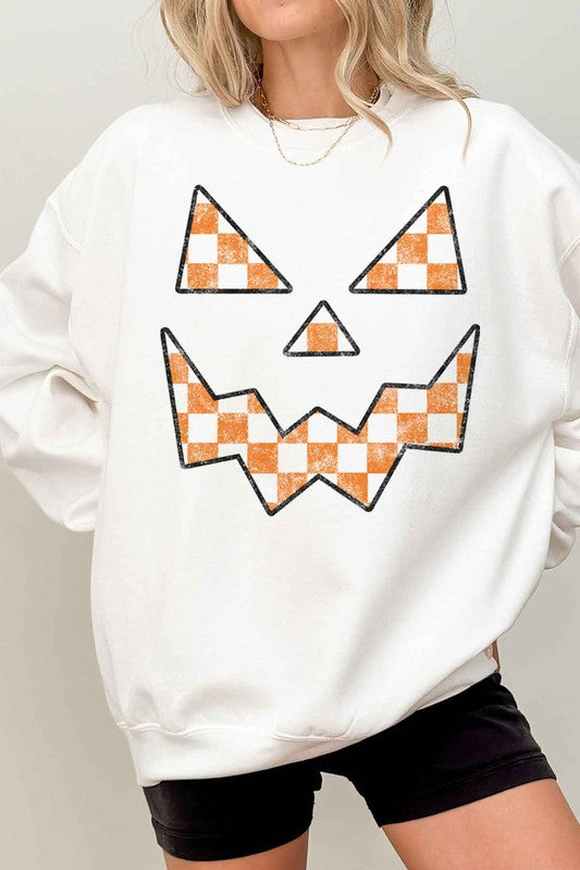 HALLOWEEN CHECKER JACK OVERSIZED SWEATSHIRT