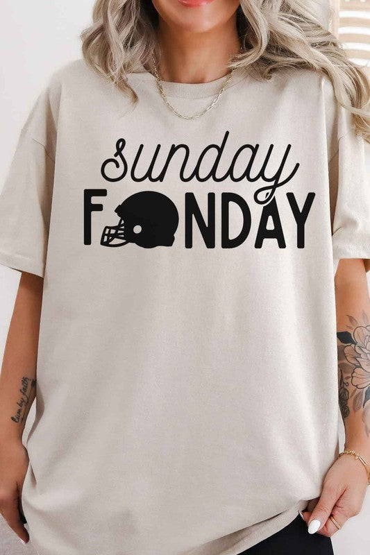 SUNDAY FUNDAY FOOTBALL GAME OVERSIZED GRAPHIC TEE