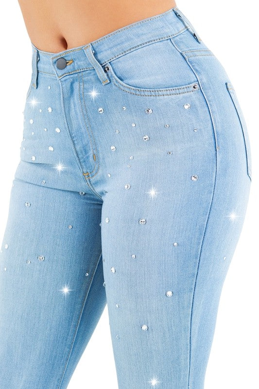 Vegas Glam Bell Bottom Jean in Light Wash