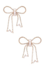 Rhinestone Bow Tie Earrings