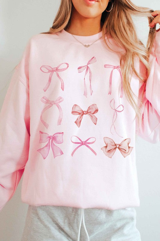 PINK BOWS Graphic Sweatshirt