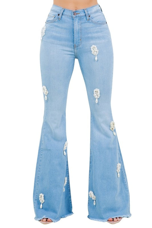 Perla Bell Bottom Jean in Light Wash