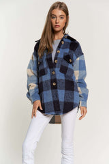 Plaid Chest Pocket Detail Shacket