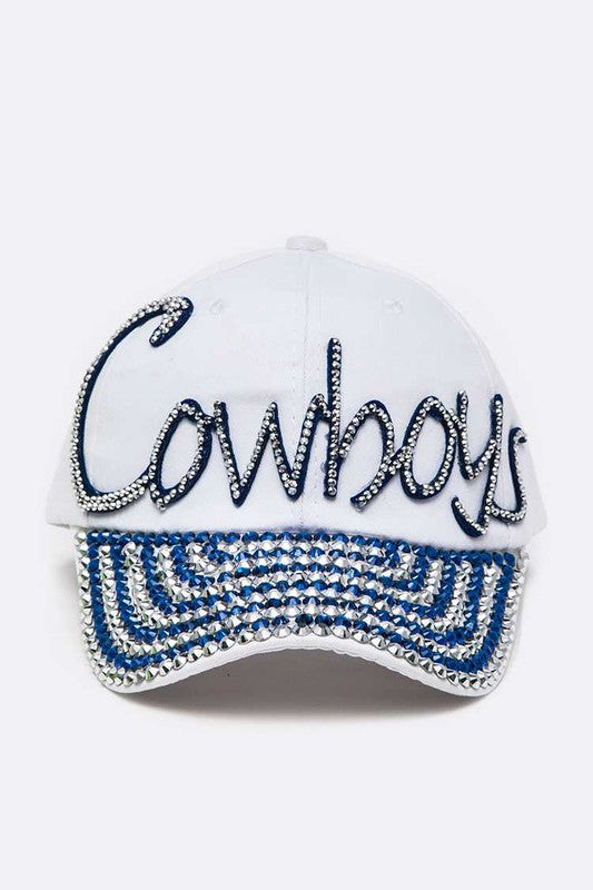 Blue Crystal Cowboys Fashion Cap