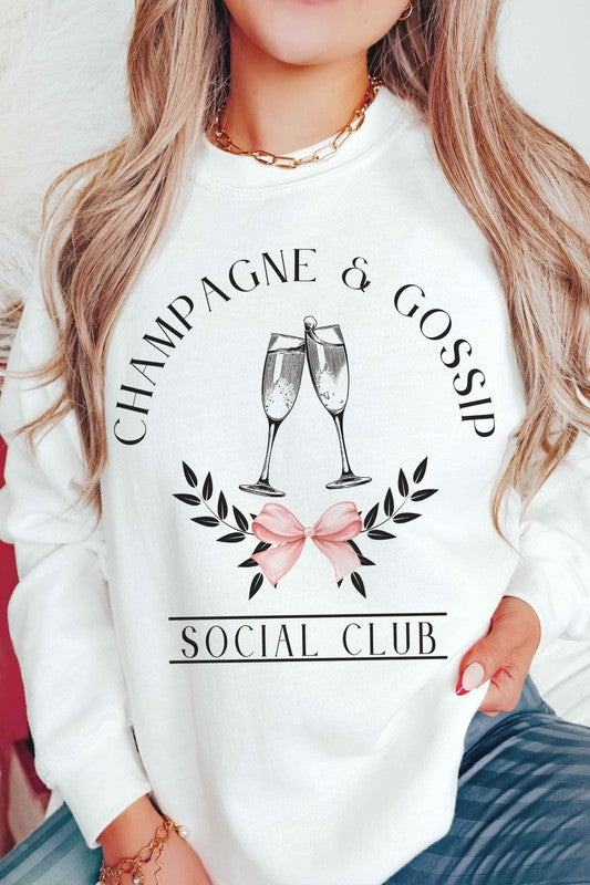 CHAMPAGNE AND GOSSIP Graphic Sweatshirt