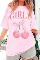 GIRLY MAMA BOW WITH CHERRIES Graphic T-Shirt