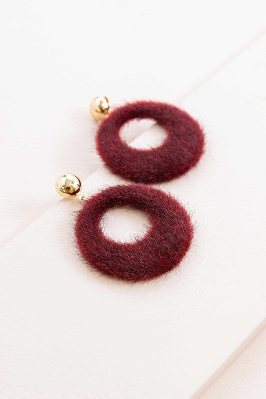 Fuzzy Mod Circle Earrings