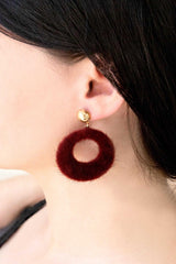 Fuzzy Mod Circle Earrings