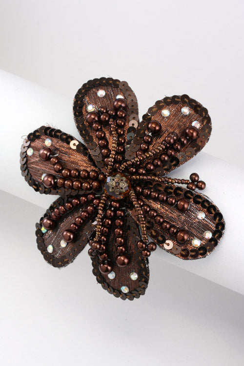 Sequin Flower Convertible Bracelet Scrunchie