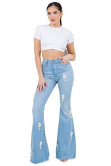 Perla Bell Bottom Jean in Light Wash