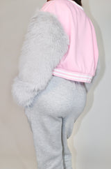 Pink D-Girl Fur Varsity
