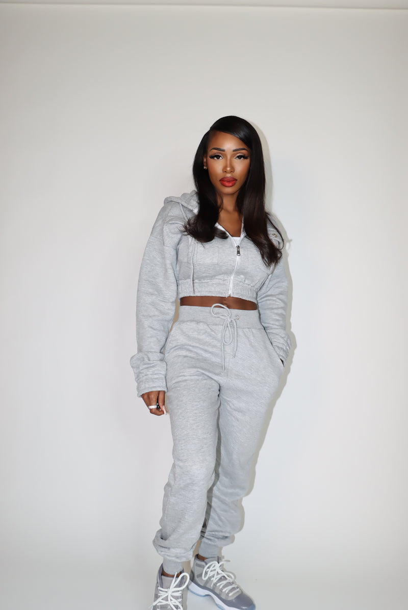 That Girl Cropped Hoodie Jogger Set