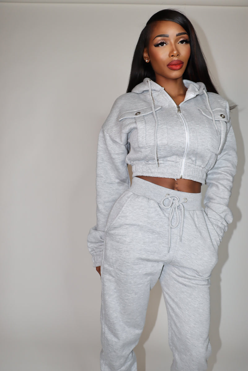 That Girl Cropped Hoodie Jogger Set