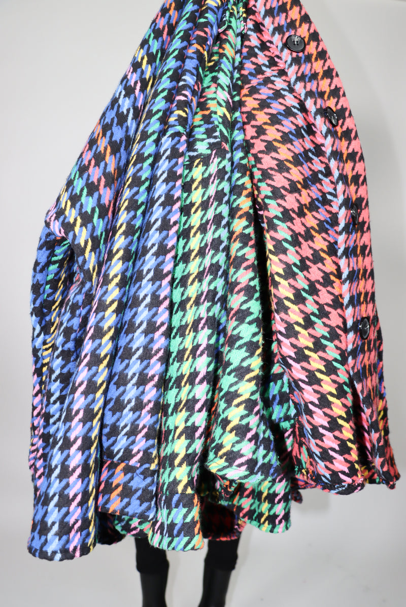 Colorful Houndstooth Tweed Shacket