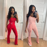 Solid Ribbed Everday Basic Jumpsuit